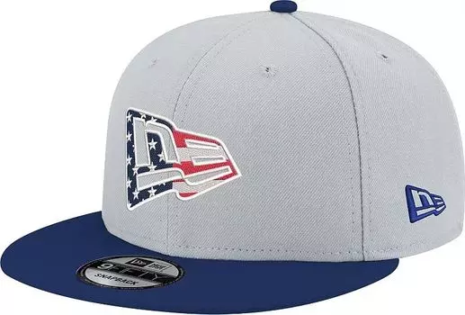 Кепка Snapback 9Fifty с флагом США New Era для взрослых, темно-синий/серый
