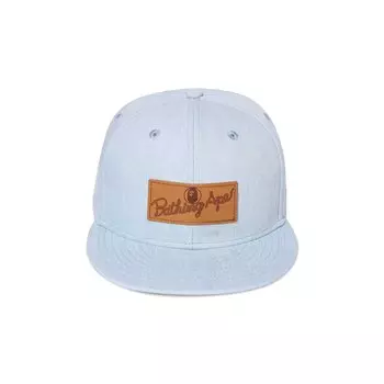 Кепка Snapback BAPE x New Era Leather Patch 9FIFTY Синий/Светлый индиго