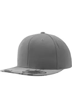 Кепка Snapback с камуфляжным козырьком Flexfit, серебро