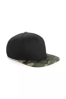 Кепка Snapback с камуфляжным принтом в стиле ретро Beechfield, черный