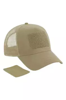 Кепка Snapback Trucker с нашивкой Beechfield, коричневый