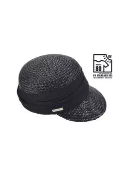 Кепка соломенная кайма 54968-0 SEEBERGER, черный