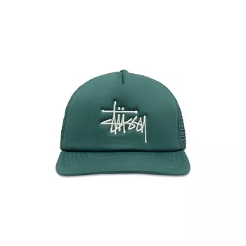 Кепка Stussy Big Basic Trucker, темно-бирюзовая