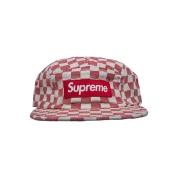 Кепка Supreme Checkerboard Camp, красная