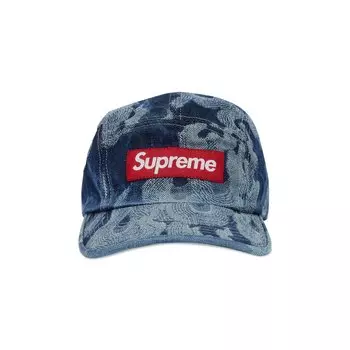 Кепка Supreme Flames из жаккардового денима, цвет Потертый индиго