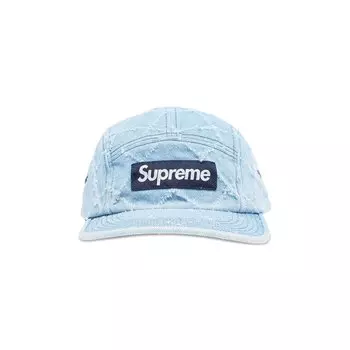 Кепка Supreme из перфорированного денима, цвет Потертый индиго