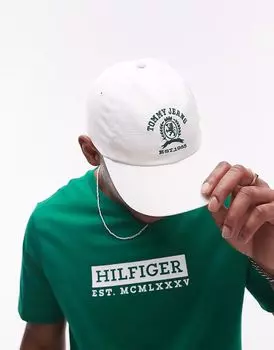Кепка Tommy Jeans Crest с графическим логотипом белого цвета
