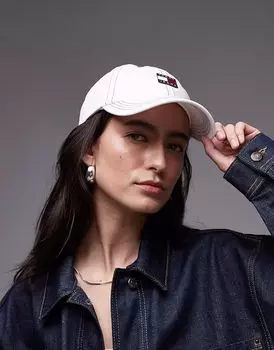 Кепка Tommy Jeans Heritage Flag из денима цвета экрю