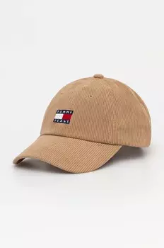 Кепка Tommy Jeans с вельветовым козырьком, бежевый