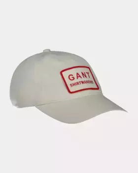 Кепка унисекс со вставками и декоративным значком Gant, белый
