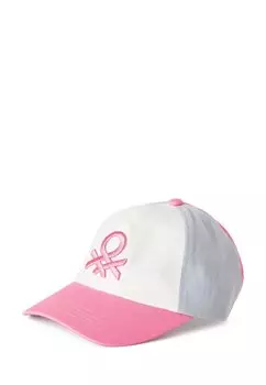 Кепка VISTOR WITH 3D EMBROIDERED LOGO ON FRONT United Colors of Benetton, розовый