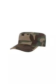 Кепка в стиле милитари из матового хлопка на танкетке Atlantis, зеленый