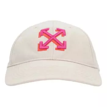 Кепка (WMNS) Off-White Arrow embroidered gabardine baseball cap 'White', бежевый