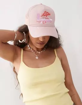 Кепка водителя грузовика New Era с мотивом Los Angeles светло-розового цвета
