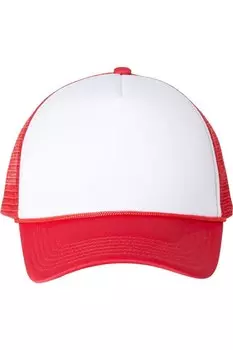 Кепка водителя грузовика Valucap Foam Mesh Back, белый/красный