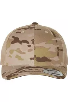 Кепка YP Classics из шести панелей в стиле ретро дальнобойщика, цвет multicam arid/ tan