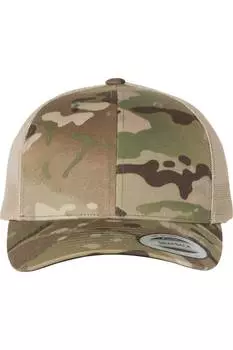 Кепка YP Classics из шести панелей в стиле ретро дальнобойщика, цвет multicam green/ khaki