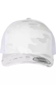 Кепка YP Classics из шести панелей в стиле ретро дальнобойщика, цвет multicam alpine/ white