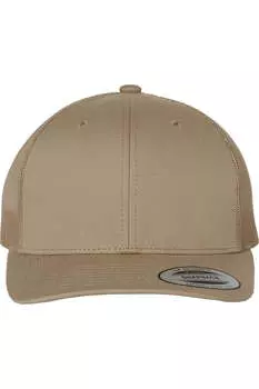 Кепка YP Classics из шести панелей в стиле ретро дальнобойщика, хаки
