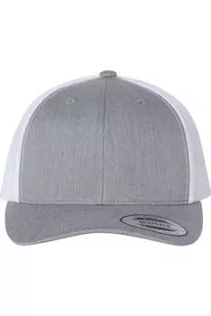 Кепка YP Classics из шести панелей в стиле ретро дальнобойщика, цвет heather grey/ white