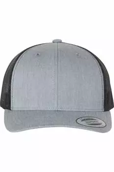 Кепка YP Classics из шести панелей в стиле ретро дальнобойщика, цвет heather grey/ black