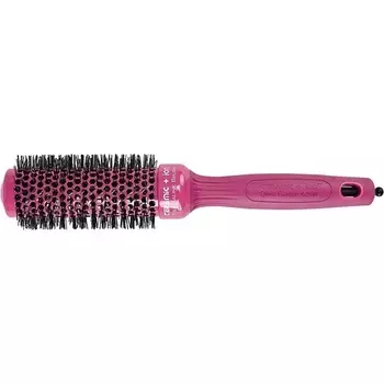 Керамическая ионная круглая щетка для волос, розовая, 35 мм, с антистатической турмалиново-ионной нейлоновой щетиной, Olivia Garden