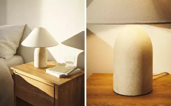 Керамическая мини-настольная лампа Zara Home, экрю