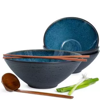 Керамическая миска для рамэна solid 4x, 800 мл Moritz & Moritz, черный