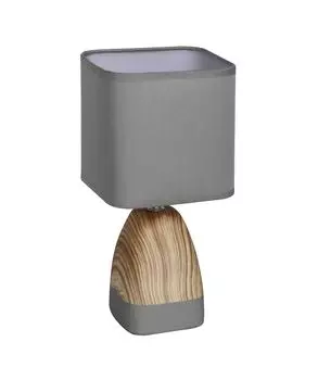 Керамическая настольная лампа Nve с текстильным абажуром - Материал: керамика, текстиль - Абажур: серый; 3136214, коричневый