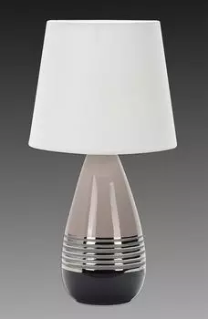 Керамическая настольная лампа Nve, высота: 38 см - Материал: керамика, текстиль - Цвет: серый, белый; 3140916