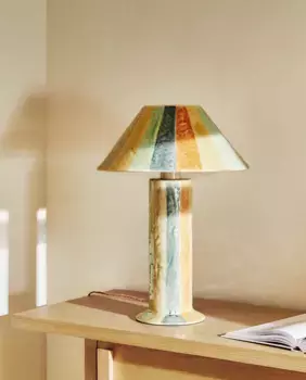 Керамическая настольная лампа с разноцветными полосками Zara Home, мультиколор