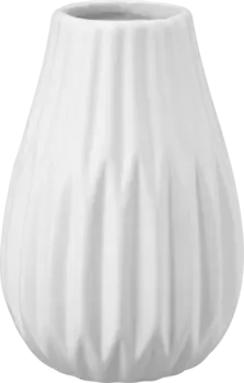 Керамическая ваза с бороздками белая 1 шт. BOLTZE