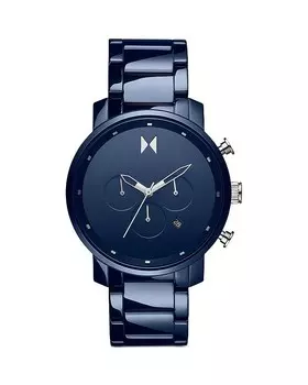 Керамические часы MVMT Chrono, 47 мм, синий