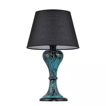 Керамический абажур Sapphire Light с деталями из плитки Gordion — черная шляпа/черная ножка Safir Light