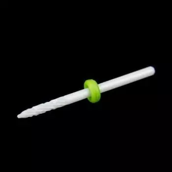 Керамический фрез для кутикулы маленькое пламя c 3/32" - насыщенный зеленый, AllePaznokcie