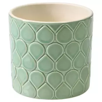 Керамический горшок для растений, зеленый, 9 см, CHIAFRN IKEA