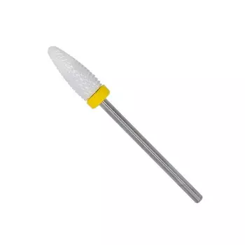 Керамический конус для снятия гибридного лака, геля и акрила H0615T-XF желтый универсальный AlleBeauty