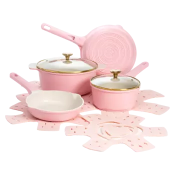 Керамический набор посуды из литого алюминия Paris Hilton Clean, розовый
