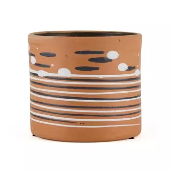 Керамический волнистый цветочный горшок Evidea Living - коричневый - 13x12 см