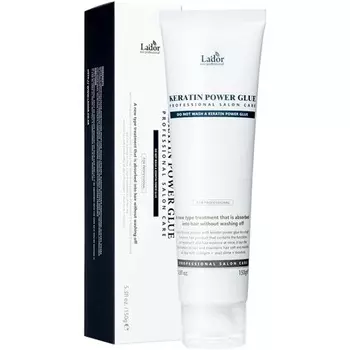 Keratin Power Glue Профессиональный салонный уход с коллагеном и маслом моринги, Lador