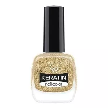 Кератиновый лак для ногтей 406 Golden Rose, Keratin Glitter Nail Color