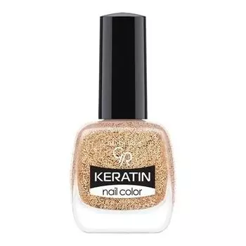 Кератиновый лак для ногтей 407 Golden Rose, Keratin Glitter Nail Color