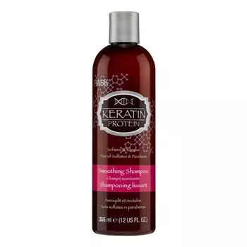 Кератиновый протеиновый разглаживающий шампунь для волос Hask, 355 мл