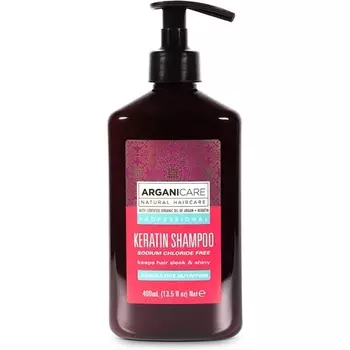 Кератиновый шампунь для волос 400мл, Arganicare