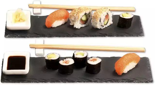KESPER Тарелки сервировочные "(Sushi Set)", (набор, 8 шт.), с фурнитурой 10х0,7х30 см, черный