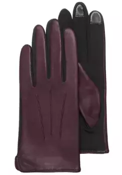 KESSLER кожаные перчатки "Миа" (2 шт.), сенсорная функция, стрейч, резинка на запястье, фиолетовый