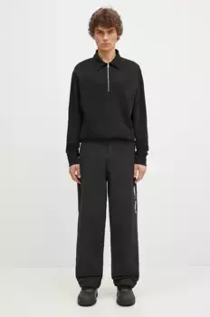 Ketel Свободная хлопковая толстовка с молнией до половины и органическим логотипом NORSE Norse Projects, черный