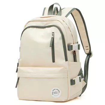 KEYSTREET Тканевый дорожный рюкзак, обычный, унисекс, бежевый, белый, зеленый