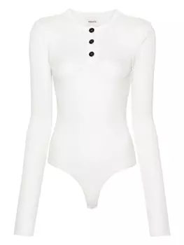 KHAITE боди Janelle в рубчик, белый