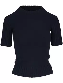 KHAITE футболка в рубчик, черный